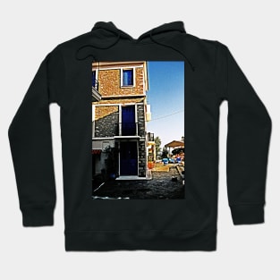 blue door bulding Hoodie